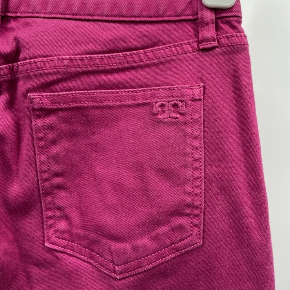 Tory Burch Women's Alexa Cropped Skinny Magenta 
5 Pockets Jeans Pants Size 31 - Picture 3 of 7